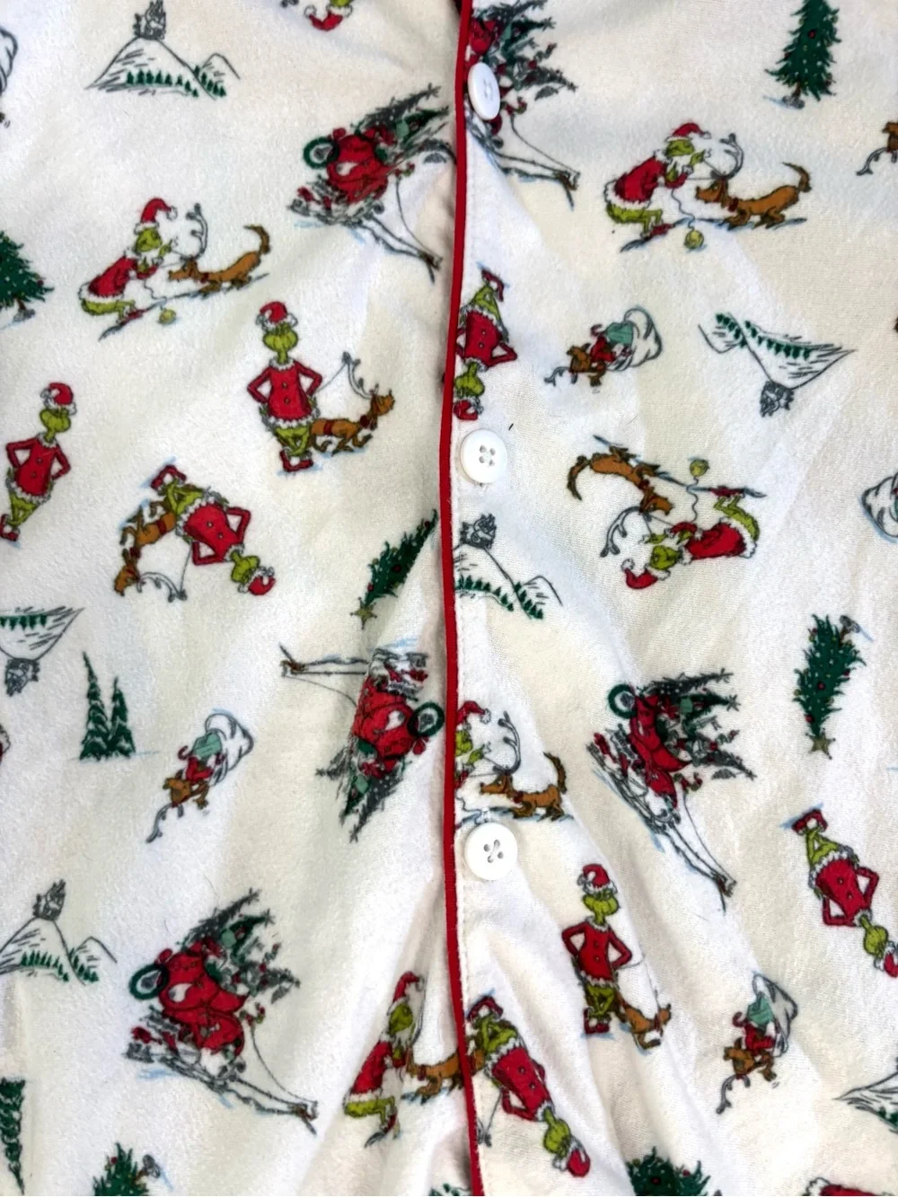 Dr Seuss The Grinch Christmas Pajama Set Womens Holiday Button Up PJs